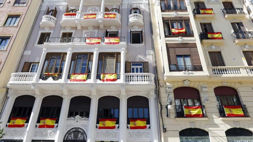 Balcones de un edificio de Madrid.