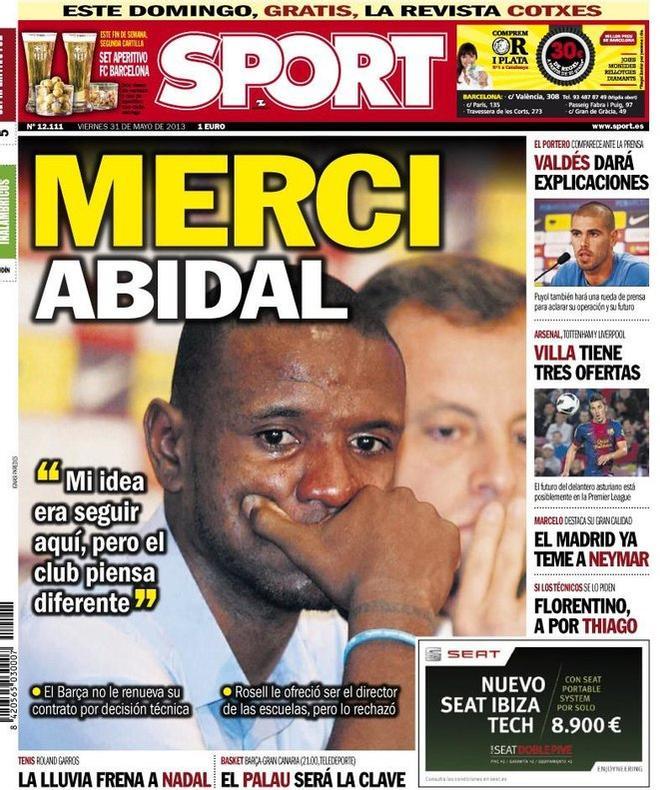 2013 - Éric Abidal dice adiós al FC Barcelona por decisión técnica