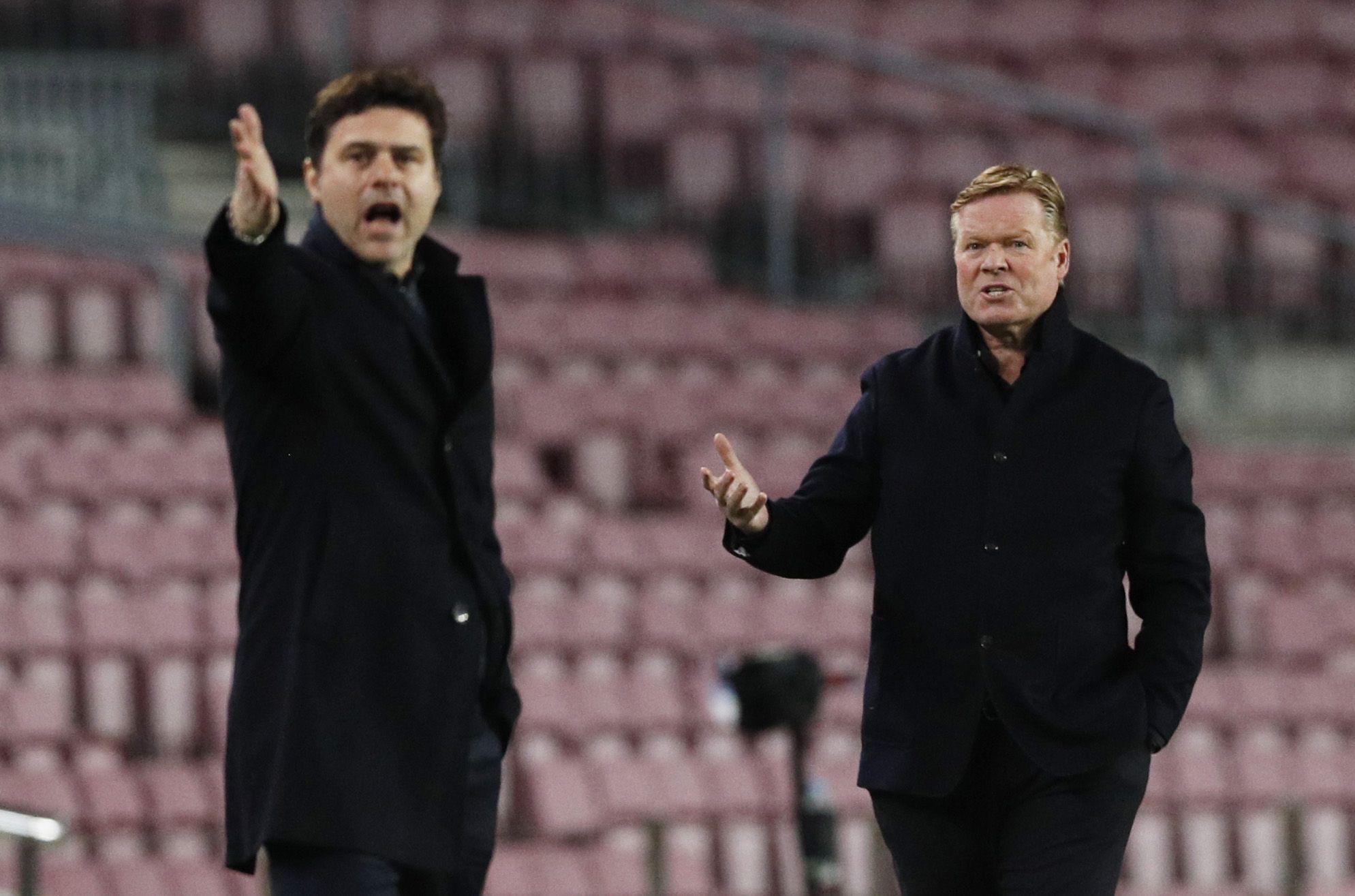 Pochettino y Koeman, en el partido del Camp Nou.