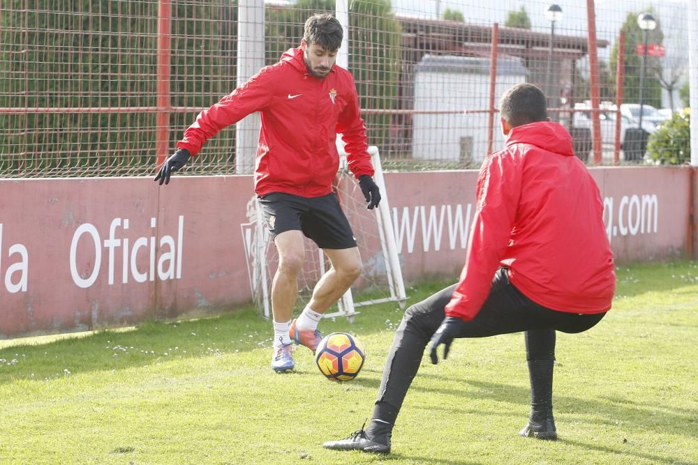 Entrenamiento del Sporting.