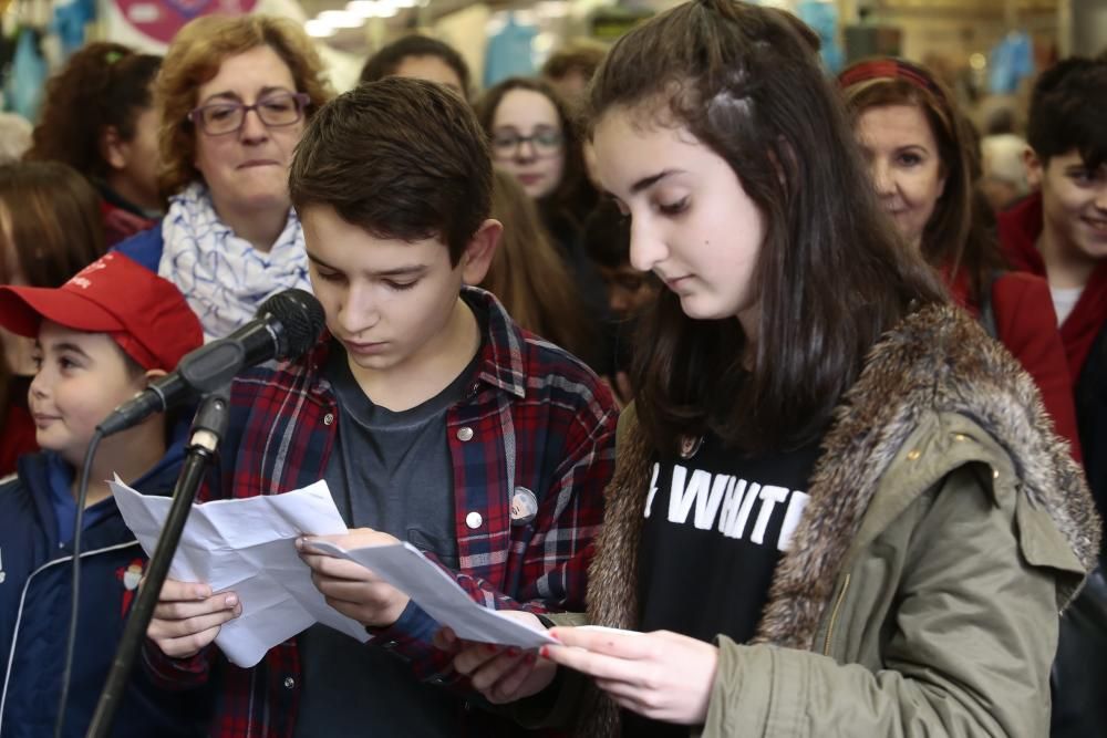 Versos de Rosalía en el mercado de O Calvario