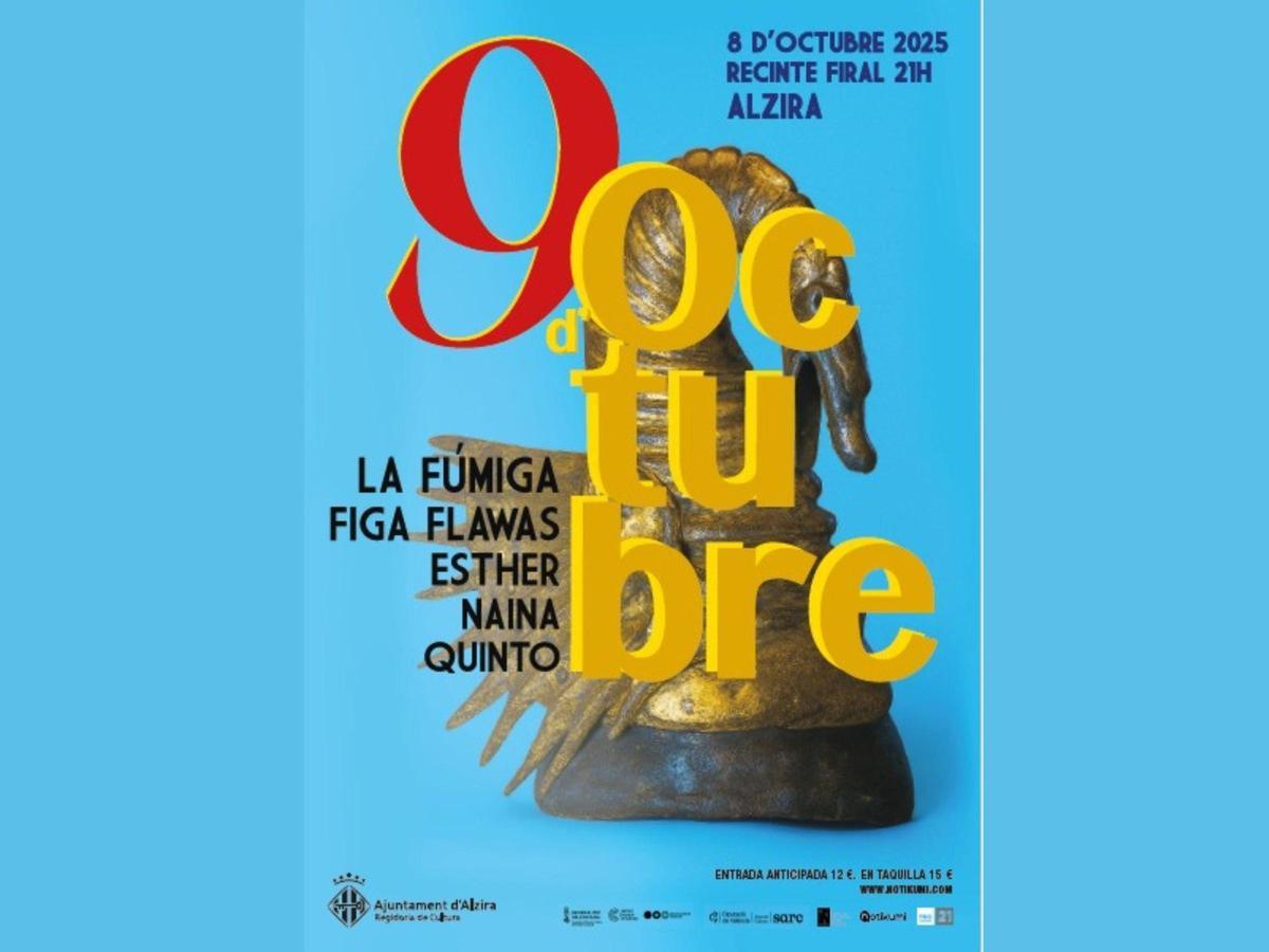 Cartel del concierto del 8 de octubre en Alzira.