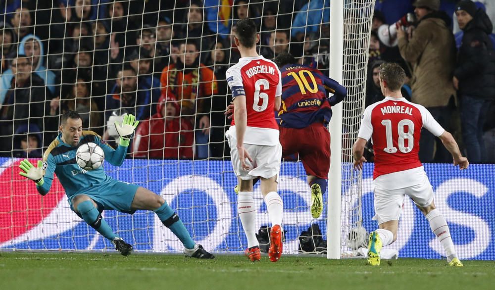 Las mejores imágenes del partido de vuelta de los octavos de final de la Champions League entre el Barcelona y el Arsenal.