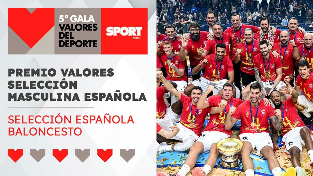 La selección española masculina de Baloncesto, Premio Valores Selección Masculina
