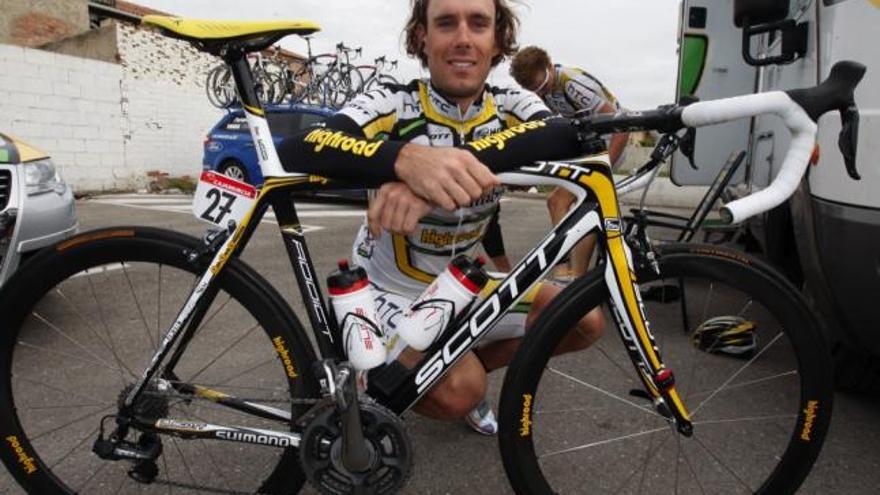 Frantisek Rabon, ayer antes de iniciar la etapa de la Vuelta a Murcia