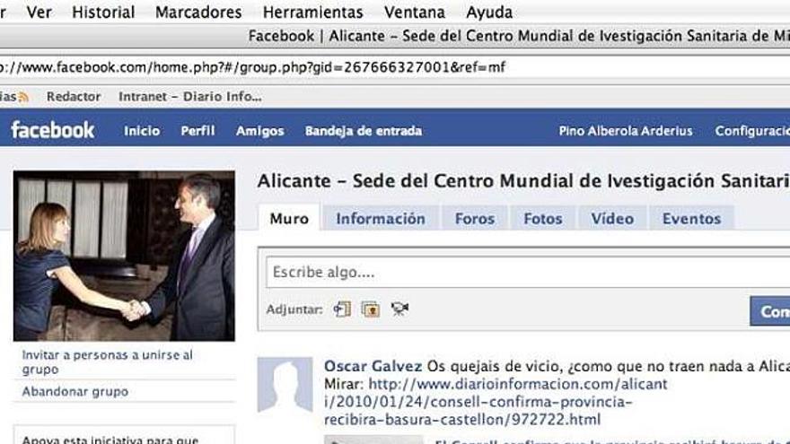 Página de entrada al grupo creado por Jesús Salinas en Facebook