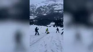 Así ha sido el rescate a un esquiador en el Pico Aneto en Benasque (Huesca)