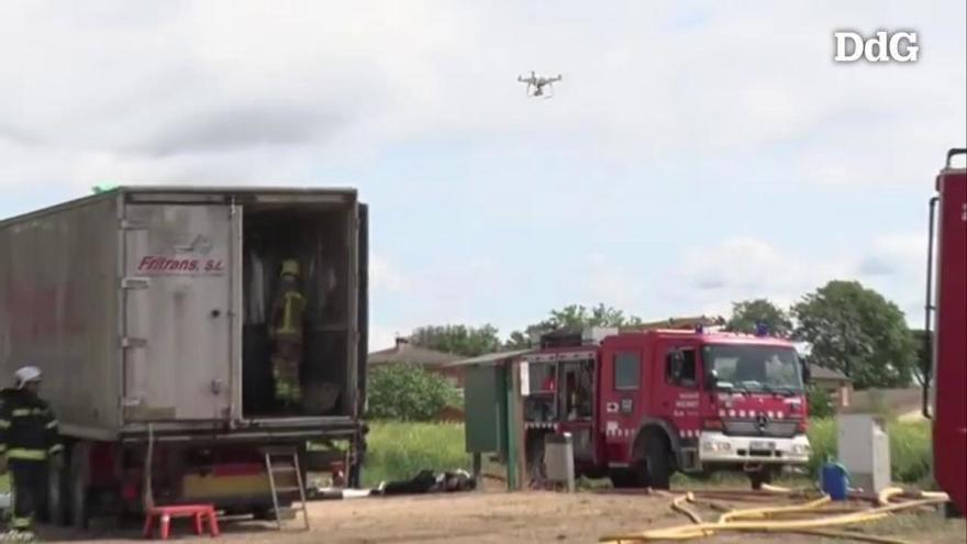 Introdueixen drons per primera vegada en un simulacre d'emergència real a Vilobí d'Onyar