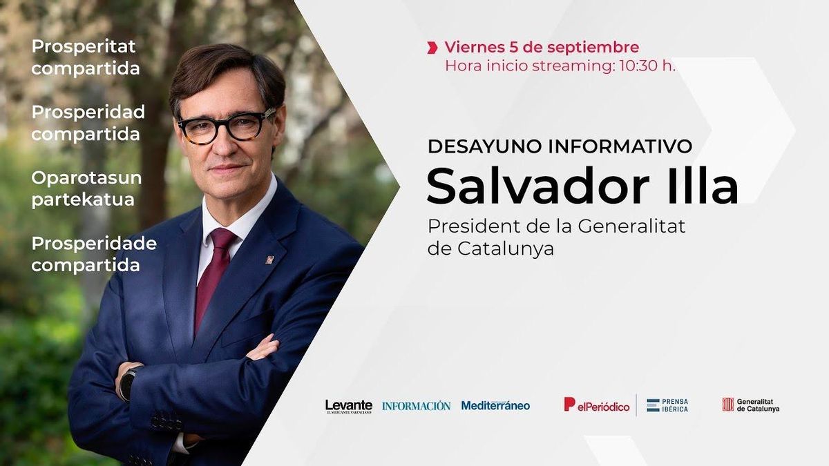 Sigue en directo el desayuno informativo de Salvador Illa desde València