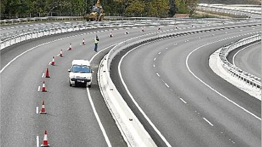 El tram de la C-35 entre Vidreres i Llagostera afectat per les obres.