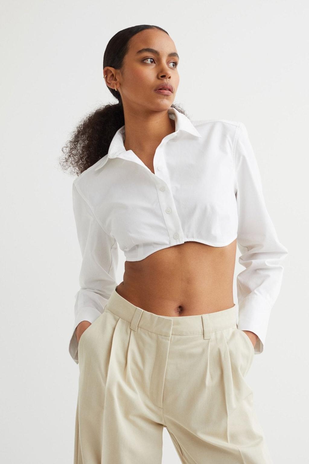 Camisa crop top en H&M