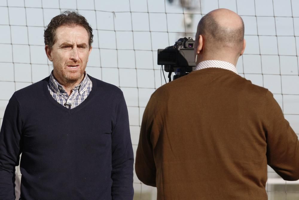 Entrenamiento del Sporting de Gijón con visita de Ángel María Villar