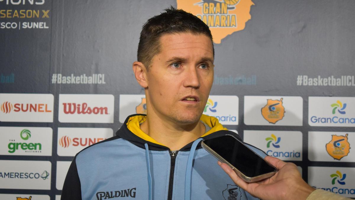 Jaka Lakovic en la zona mixta del Arena, esta mañana.