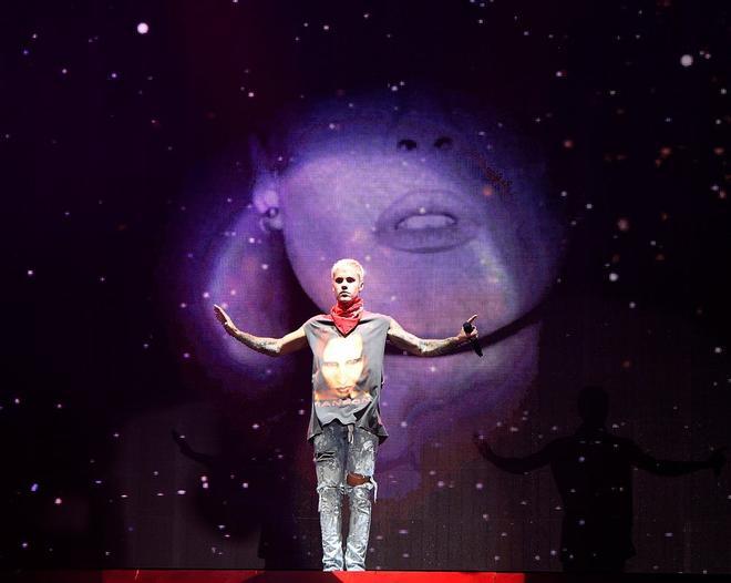 Justin Bieber con camiseta de Marilyn Manson