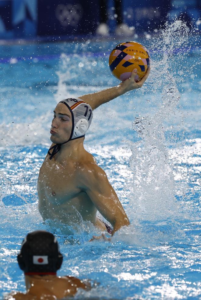 El jugador español Unai Biel Lara durante el partido de la ronda preliminar contra Japón de los Juegos Olímpicos París 2024 