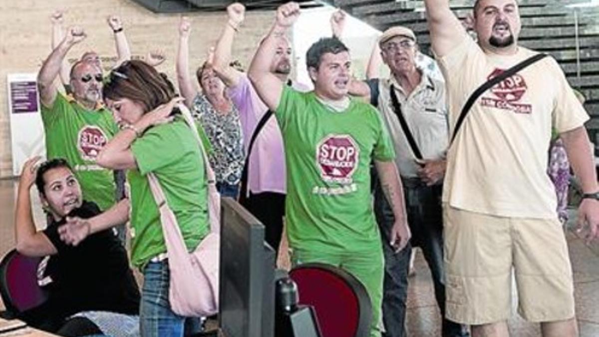 La Plataforma 'Stop Desahucios' en un acto en Córdoba.