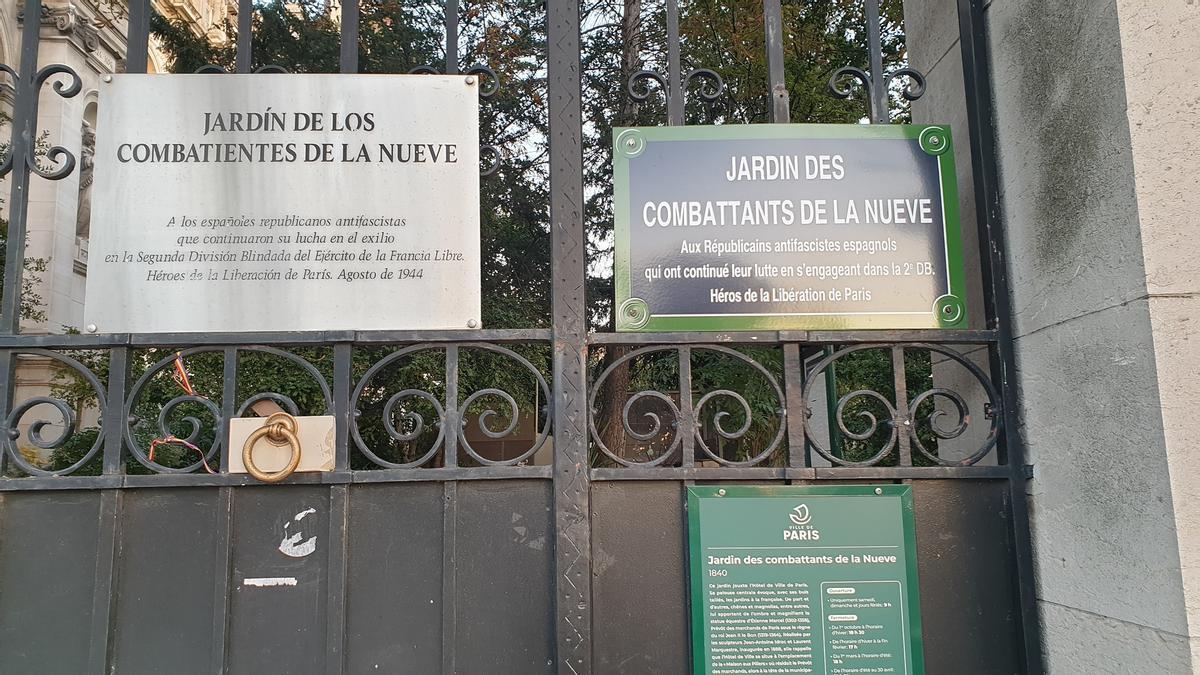 Jardín de la Nueve en París.
