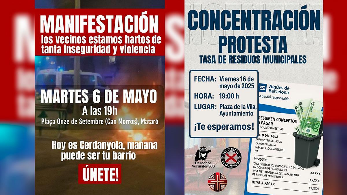 Dos concentraciones de 'marcas blancas' vecinales en Santa Coloma y Mataró son capitalizadas por la extrema derecha