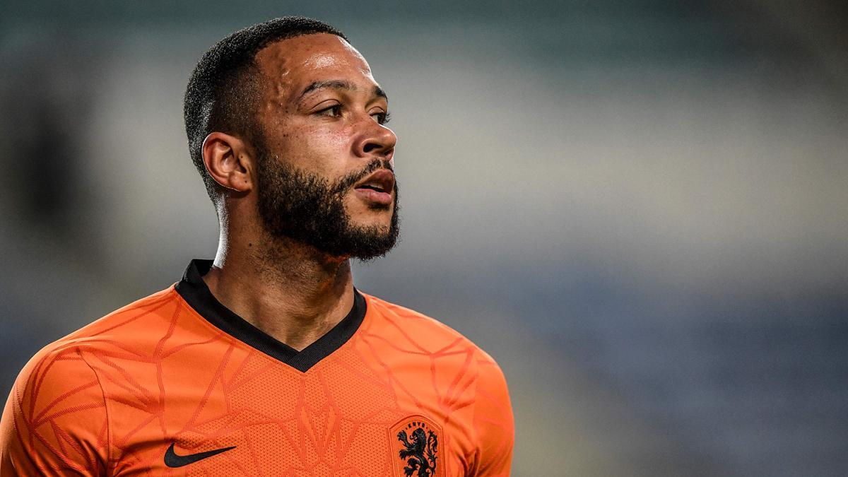 Memphis Depay, durante un partido de la selección neerlandesa