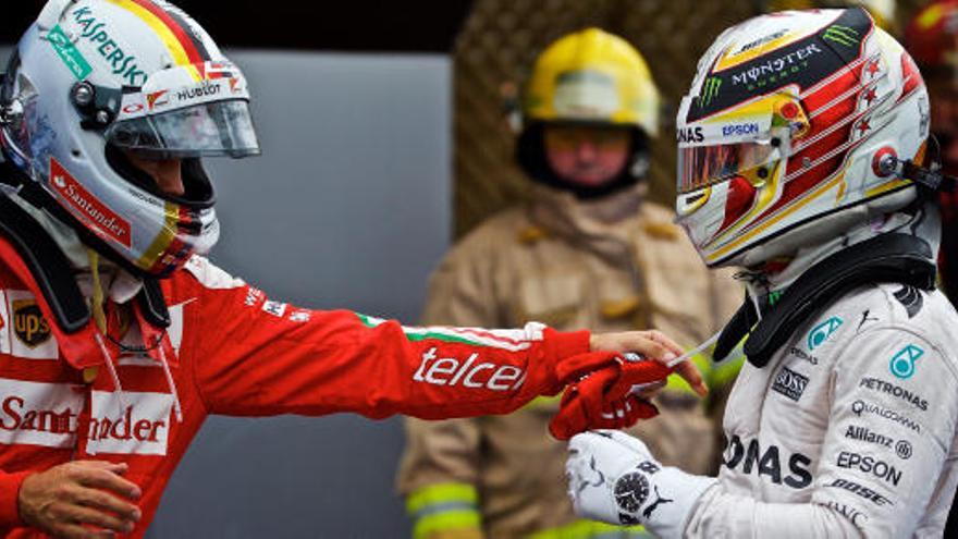 Sebastian Vettel y Lewis Hamilton