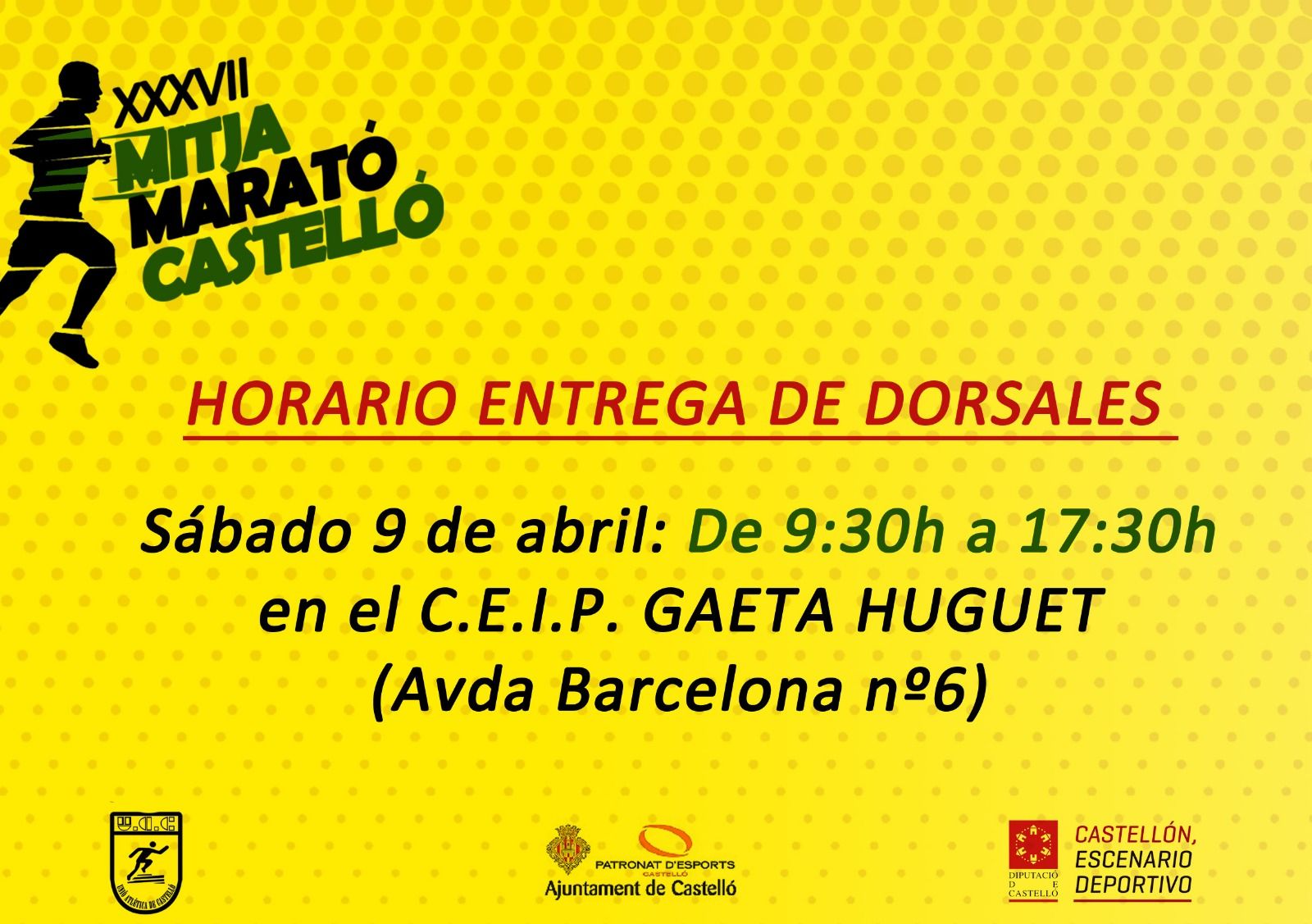 Recogida de dorsales de la Mitja Marató de Castelló.