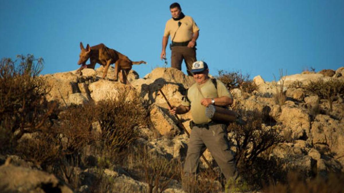 Aficionados tinerfeños durante una jornada de caza