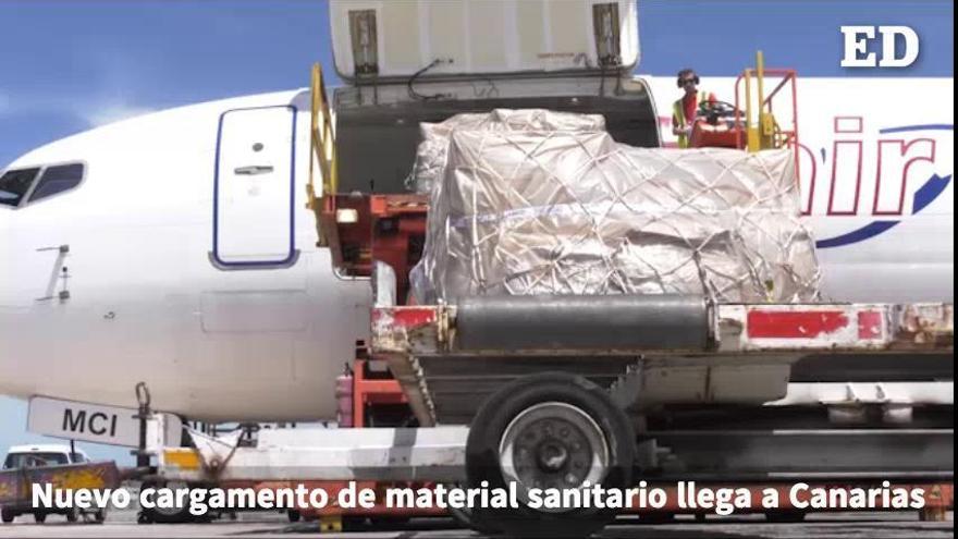 Tercer cargamento con material sanitario que llega a Canarias