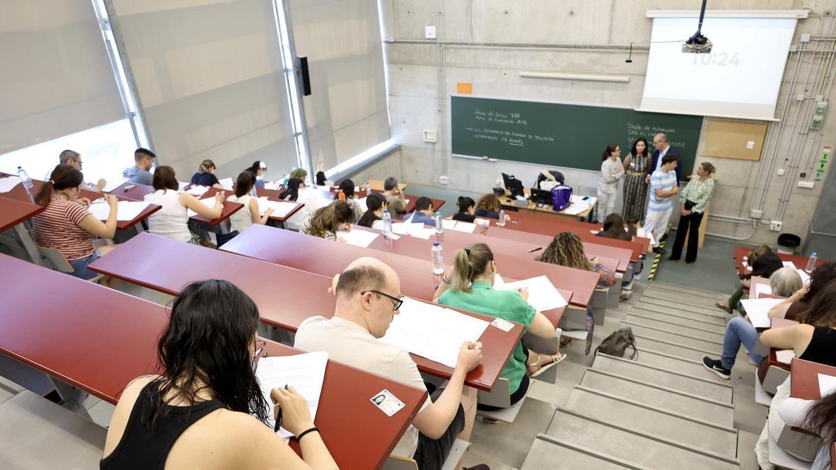 Aula de las oposiciones de Educación en la Región de Murcia.