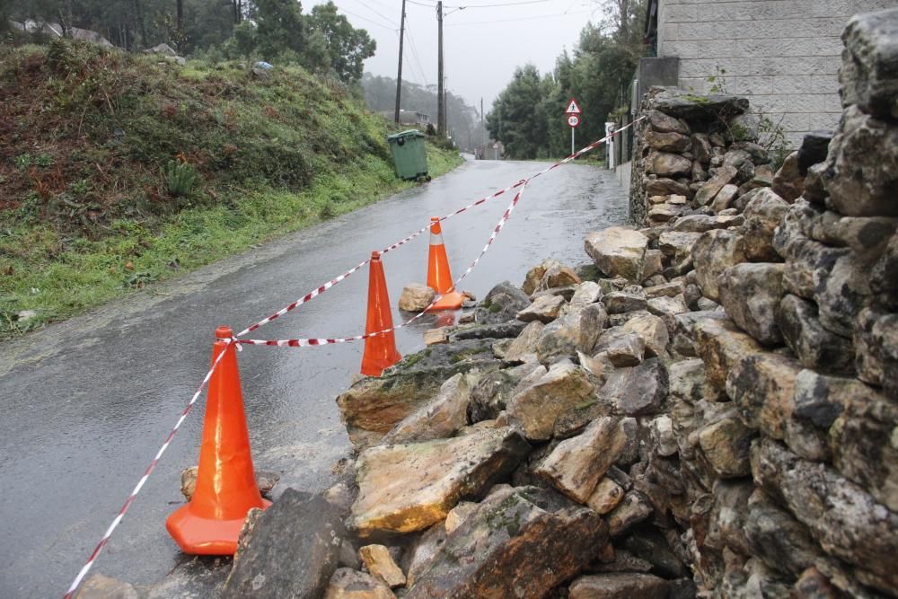 Efectos del temporal en O Morrazo