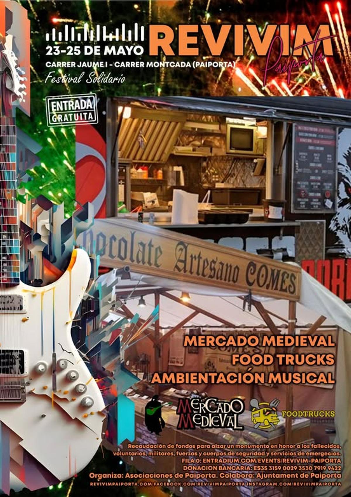Cartel del festival solidario "Revivim Paiporta"