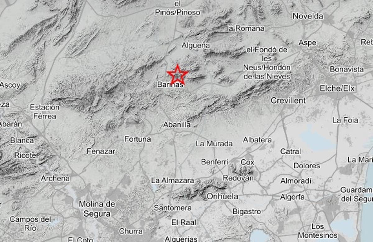 El terremoto se ha registrado muy cerca de la pedanía de Barinas.