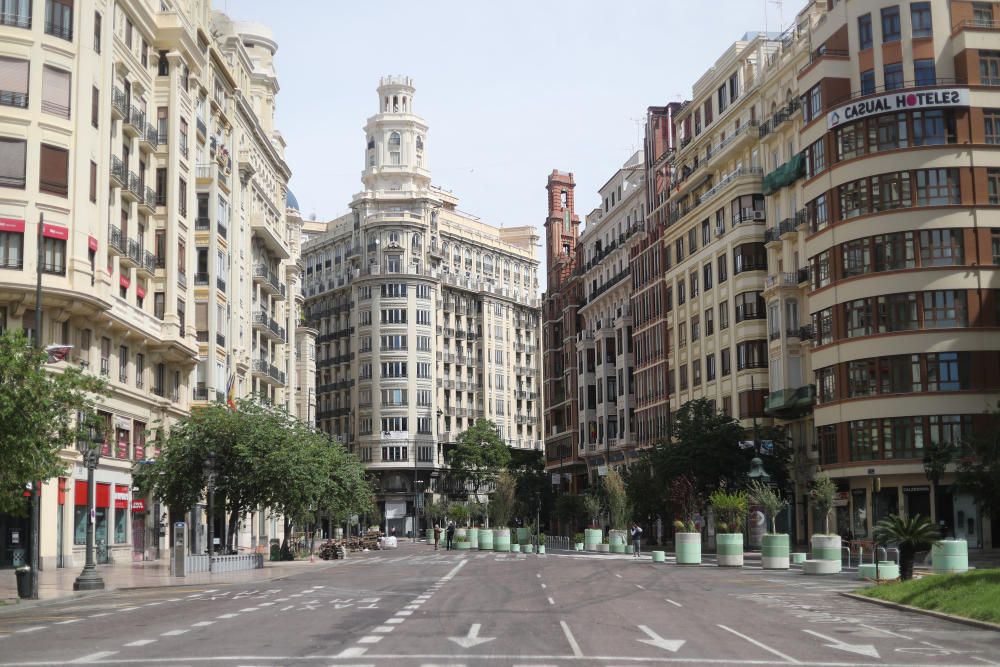 Primer fin de semana desde la peatonalización completa de la Plaza del Ayuntamiento.