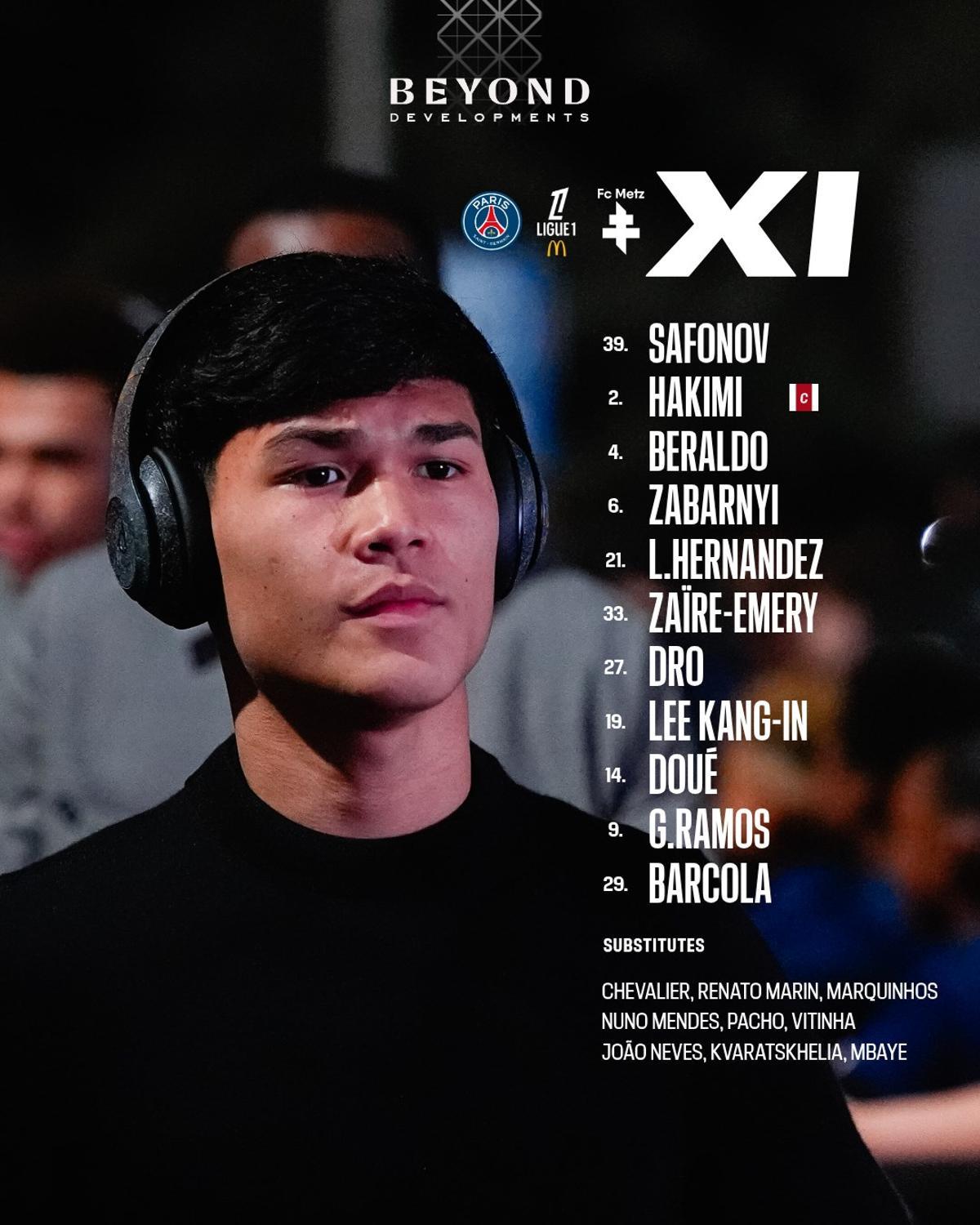 Dro, titular con el PSG ante el Metz