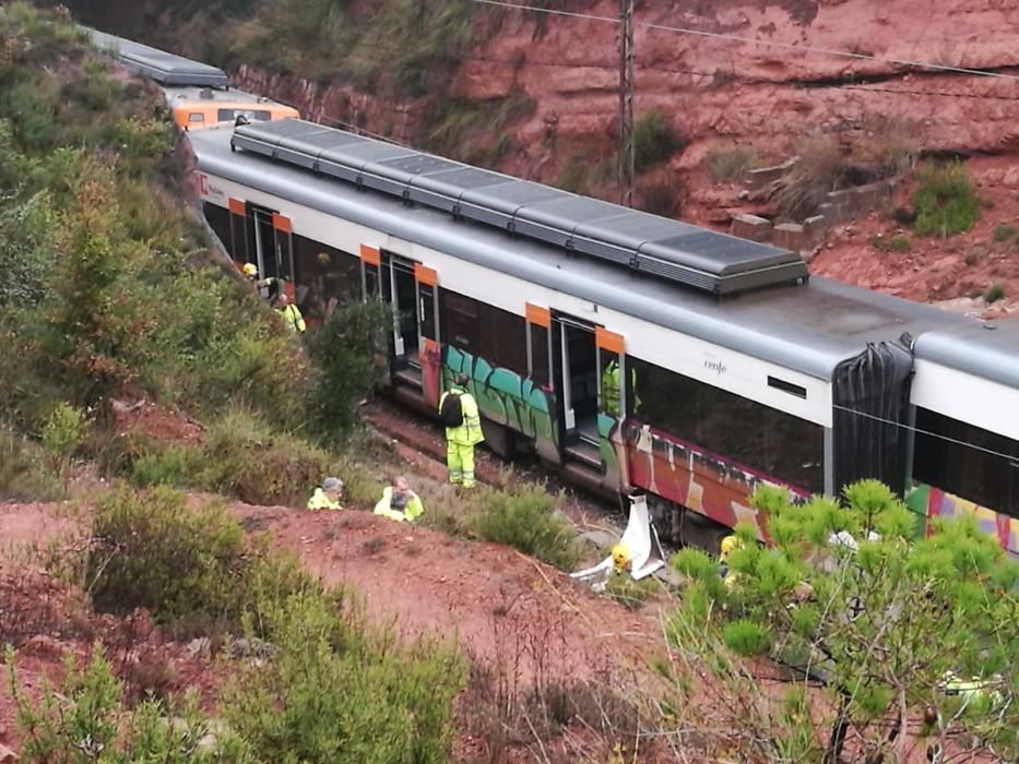 Descarrilament d'un tren a Vacarisses