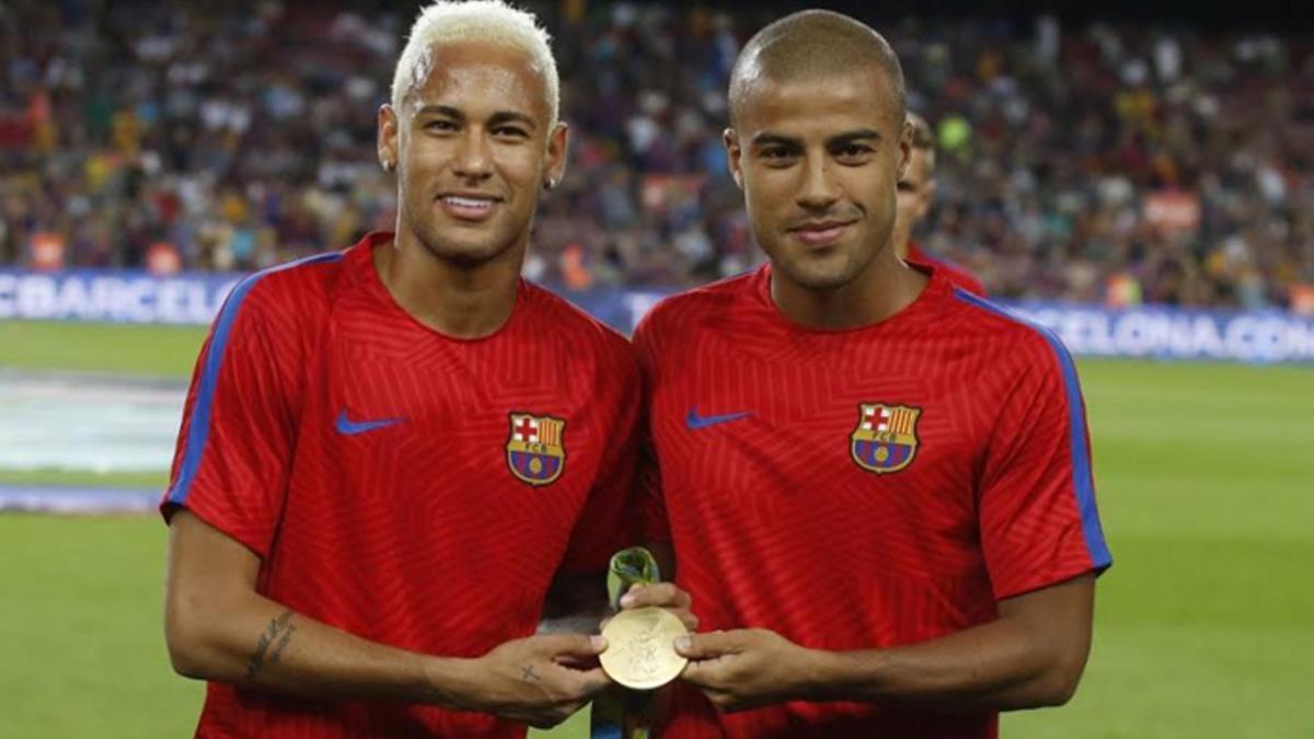 Neymar y Rafinha en el Camp Nou