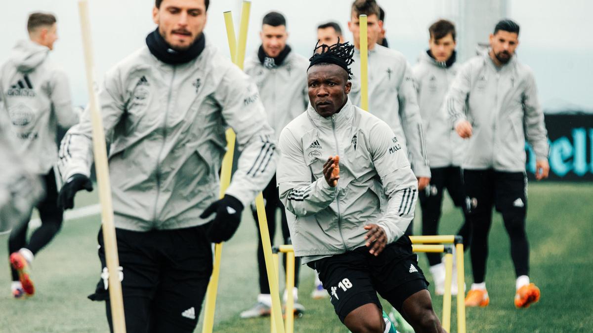 Sesión de entrenamiento del Celta, esta mañana