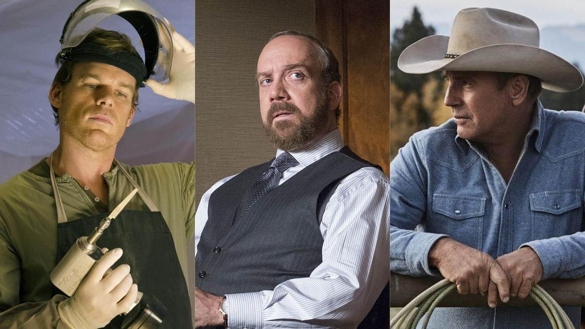 Michael C. Hall como Dexter, Paul Giamatti de ’Billions’ y Kevin Costner de ’Yellowstone’. /