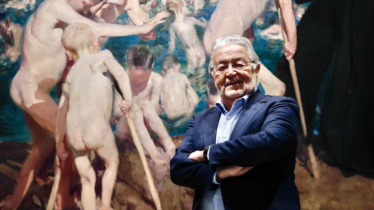 Rafael Alcón, presidente de la Fundación Bancaja, ante "Triste herencia" de Sorolla