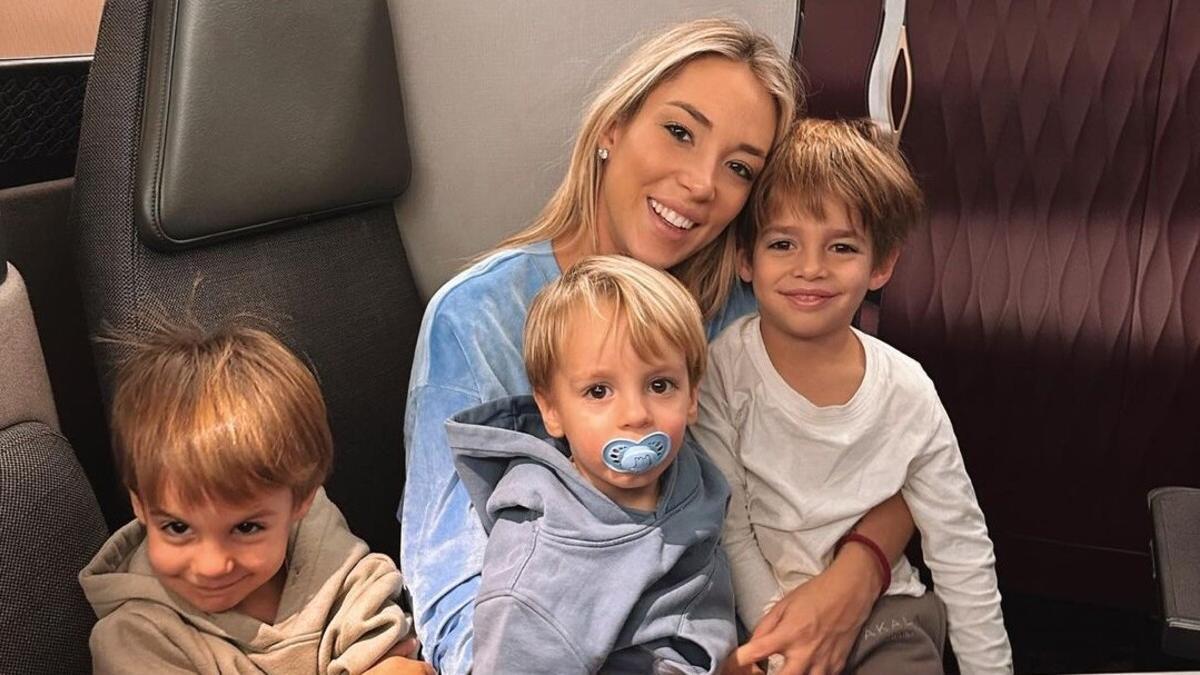 Alice Campello y sus hijos desconectan en Catar antes de ver jugar a Álvaro Morata.