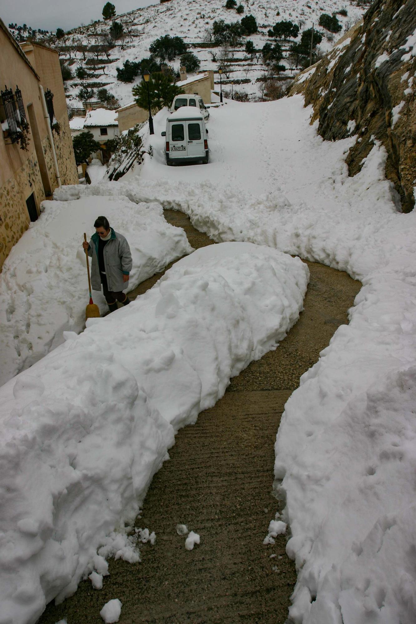 La gran nevada de marzo de 2005 en el interior de la provincia de Alicante