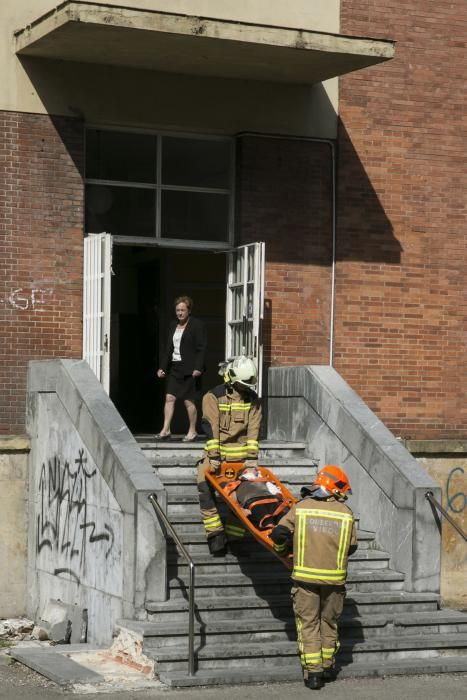 Simulacro en el Instituto Alfonso II de Oviedo