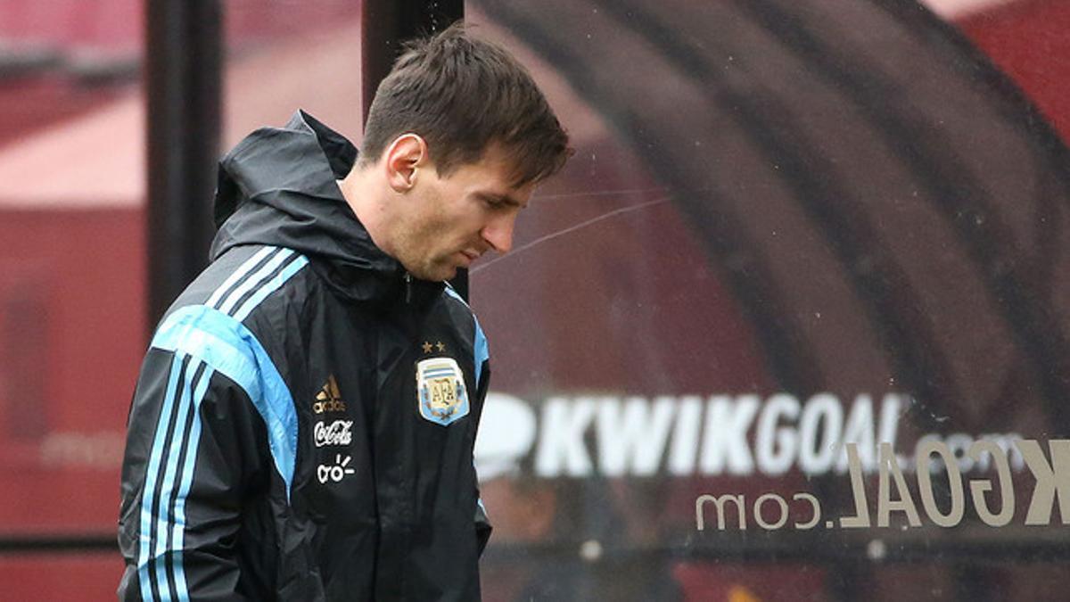 Messi, cabizbajo durante uno de los entrenamientos de Argentina en EEUU