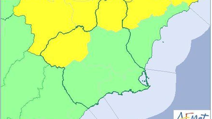 La AEMET amplía al Altiplano su aviso amarillo para hoy por lluvias
