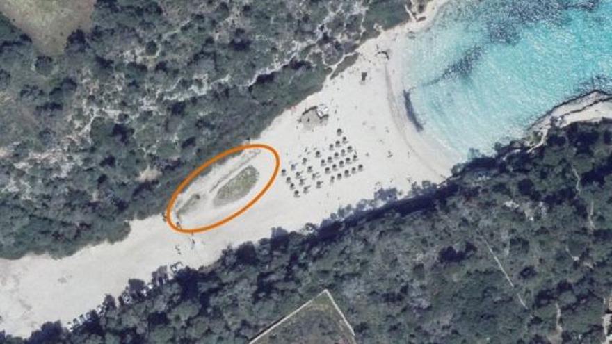 Imagen aérea de la zona donde estaba ubicada la duna desaparecida.
