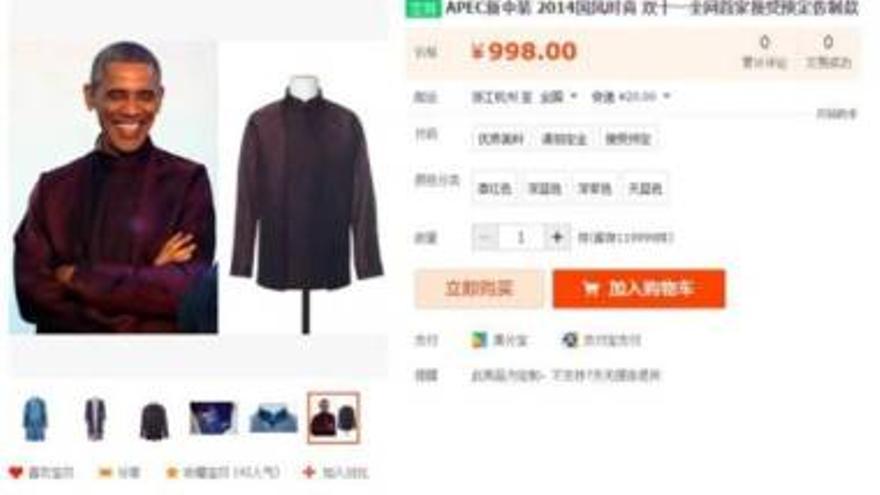 Las réplicas del traje chino de Obama hacen furor en las tiendas online