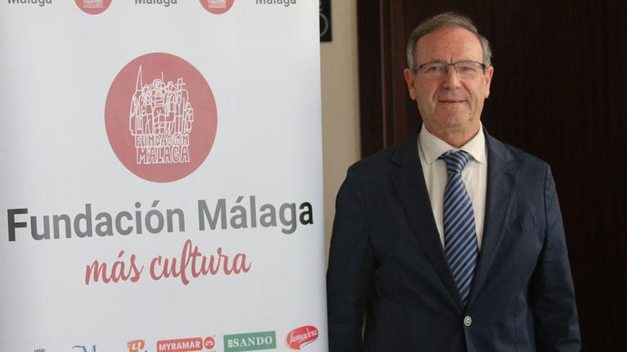 Juan Cobalea, presidente de la Fundación Málaga, en el Teatro Echegaray.