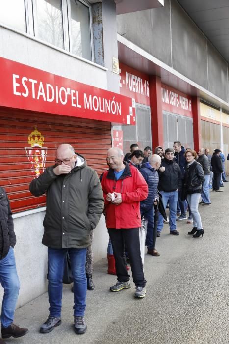 Colas en El Molinón para las entradas del derbi