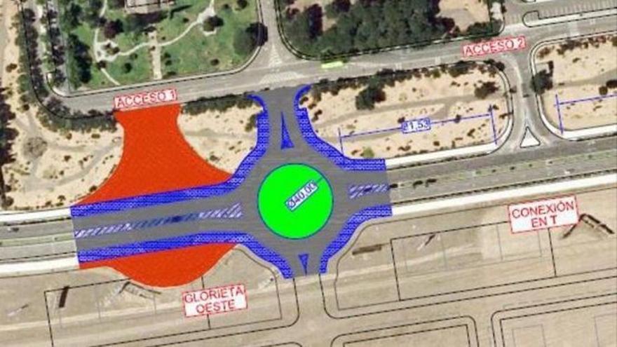 Plano con la nueva ubicación de la rotonda en la avenida de Elvas.