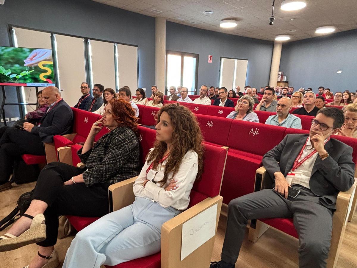 Público durante las V Jornadas de retorno al trabajo efectivo y saludable tras baja por incapacidad temporal celebradas en la UMH de Elche