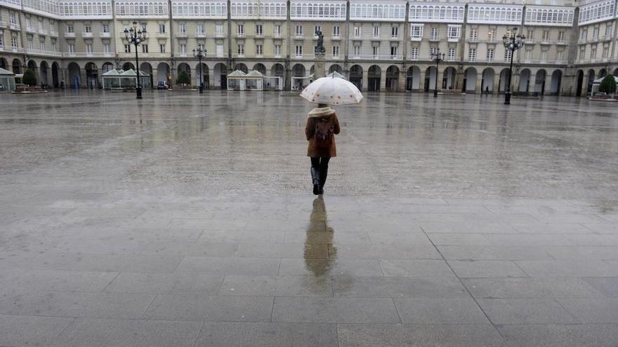 Día lluvioso en A Coruña.